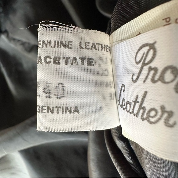 Comint Leather Jacket Coat Outerwear Vintage Black Animal Print Western Sz Large - Picture 10 of 11